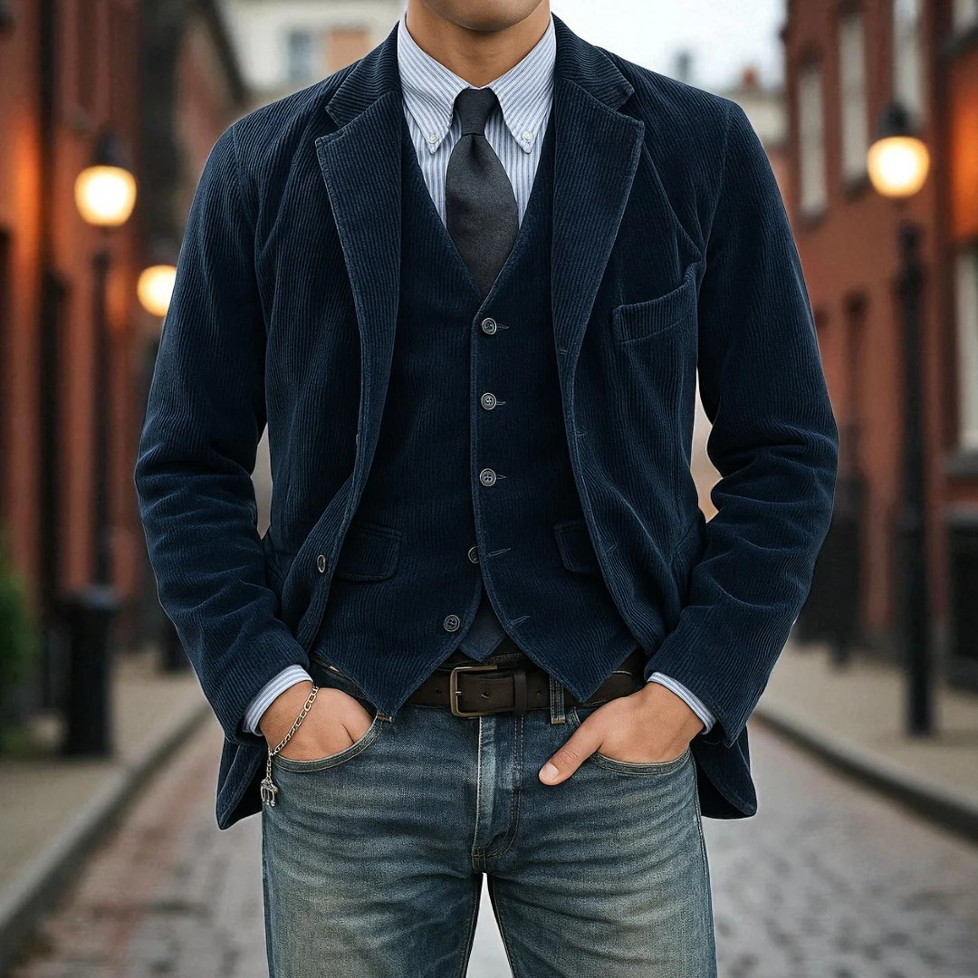 AVANOAH | REFINED CORDUROY BLAZER SUIT FOR MEN