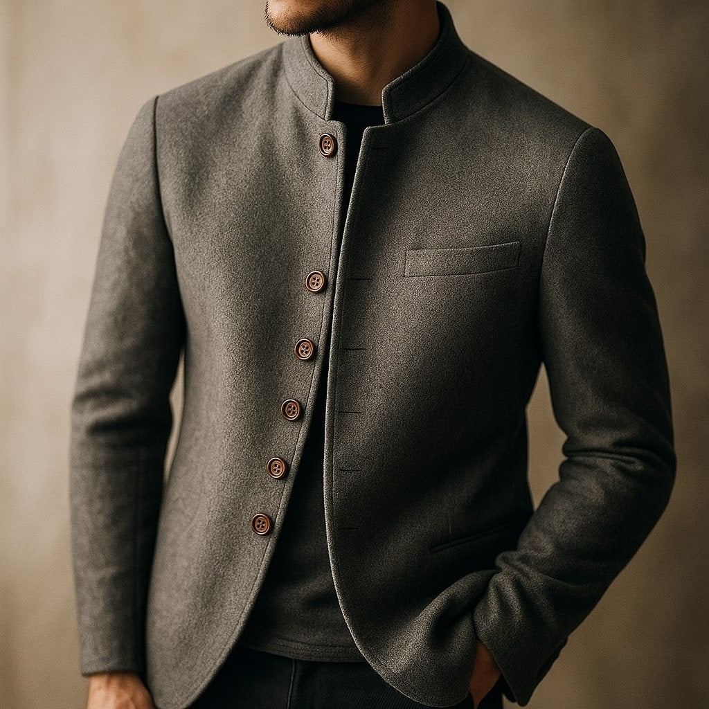 AVANOAH | WOOL JACKET WITH STRAIGHT COLLAR