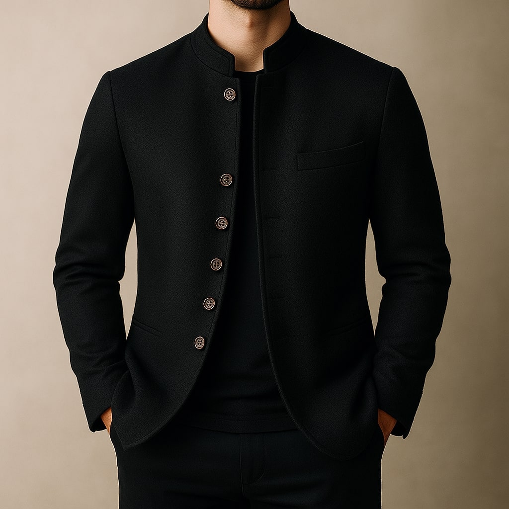 AVANOAH | WOOL JACKET WITH STRAIGHT COLLAR