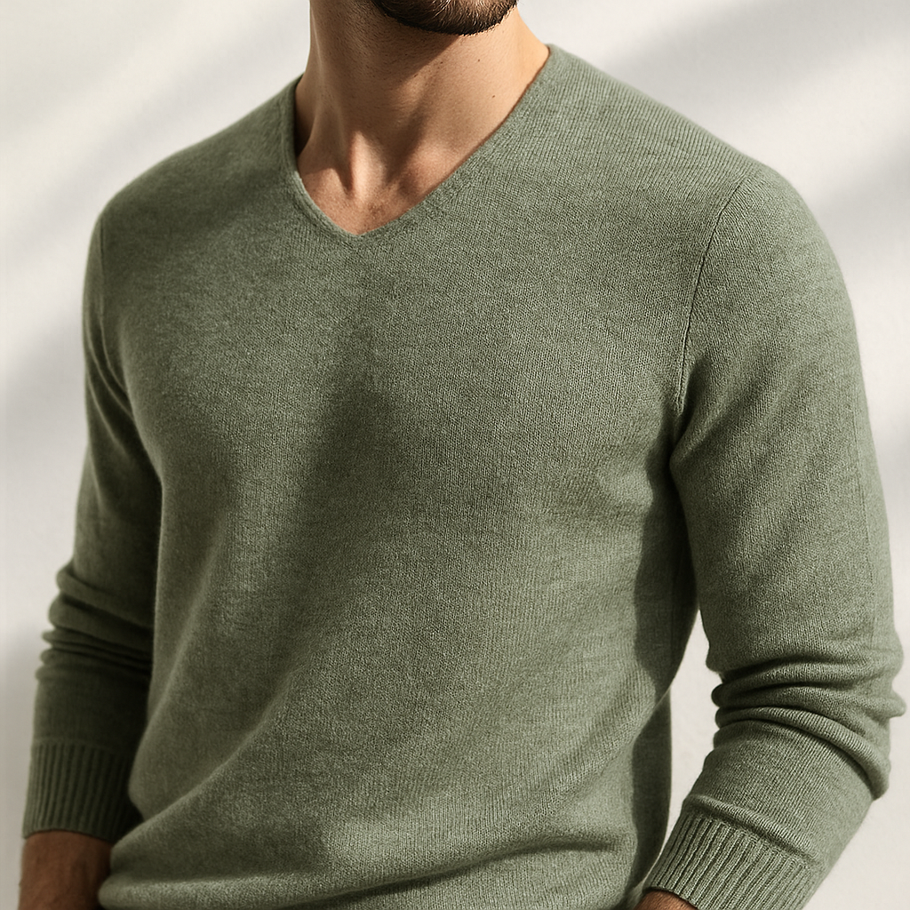 AVANOAH | V-NECK SWEATER IN PREMIUM FIBERS FOR MEN