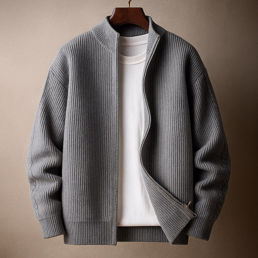 AVANOAH | RIBBED ZIP SWEATER FOR MEN