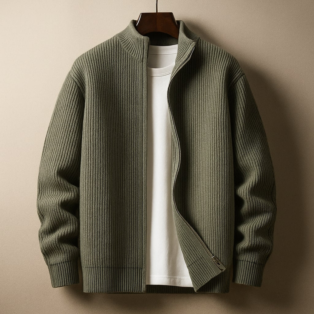 AVANOAH | RIBBED ZIP SWEATER FOR MEN