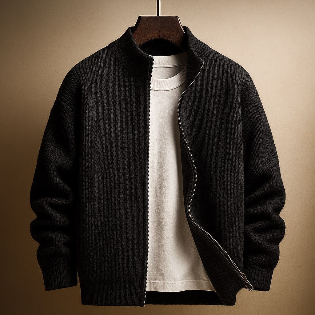 AVANOAH | RIBBED ZIP SWEATER FOR MEN