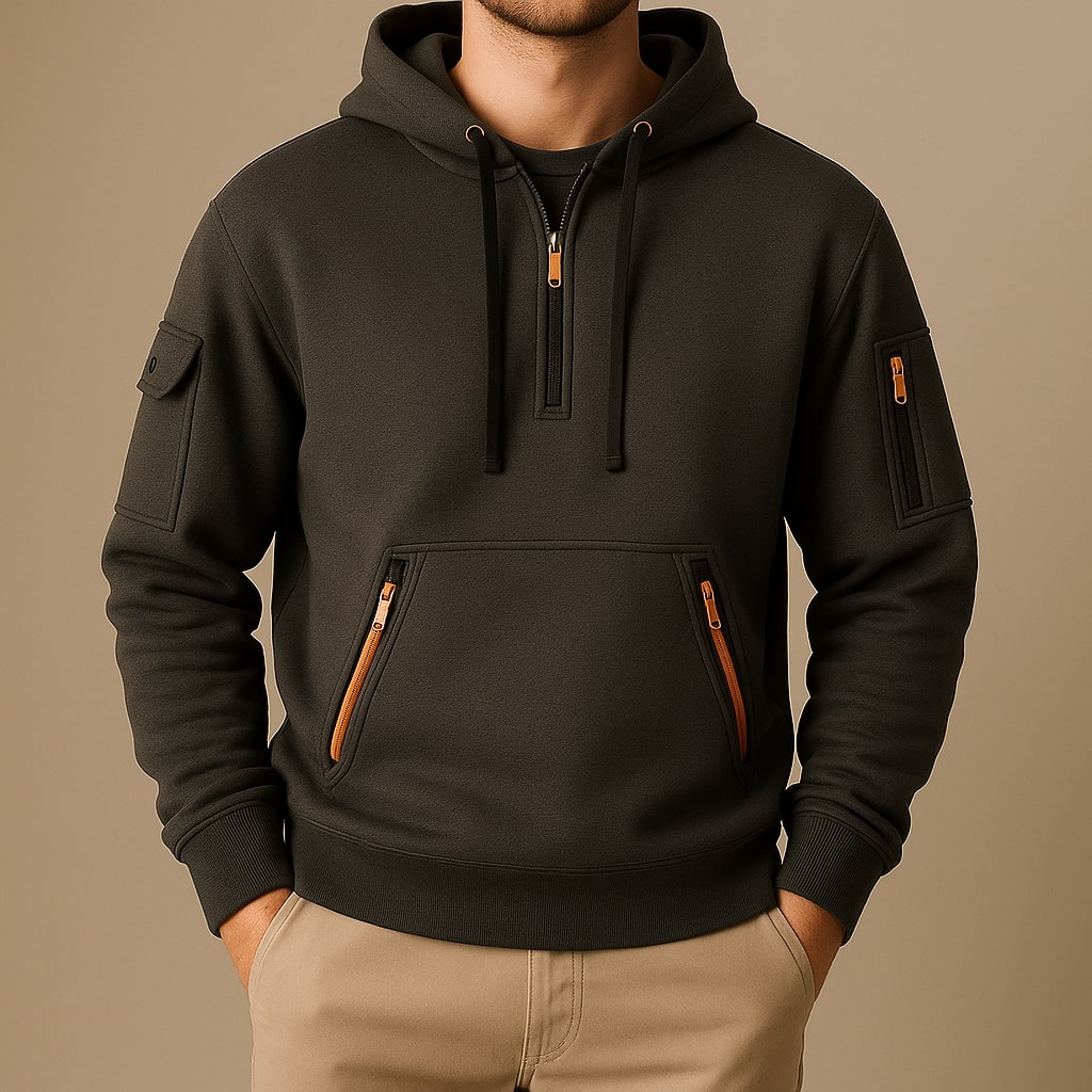 AVANOAH | HALF-ZIP FLEECE HOODIE FOR MEN