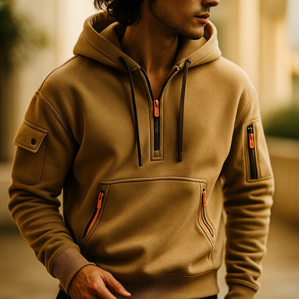 AVANOAH | HALF-ZIP FLEECE HOODIE FOR MEN