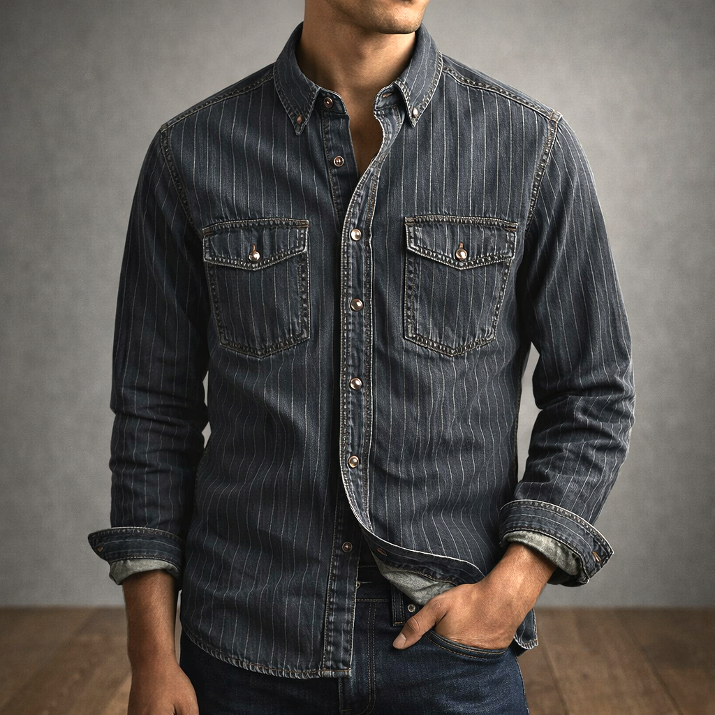 AVANOAH | STRIPED LONG-SLEEVE SHIRT FOR MEN