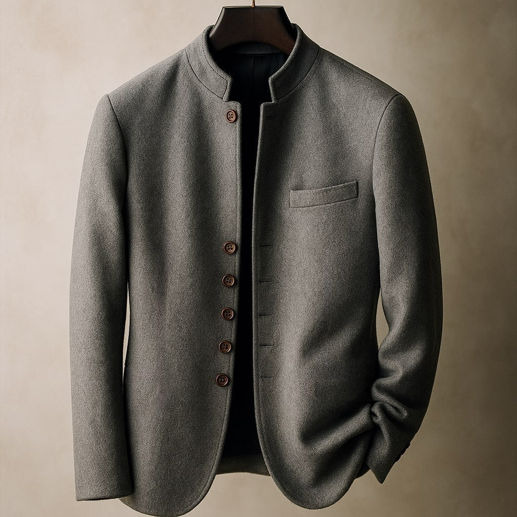 AVANOAH | WOOL JACKET WITH STRAIGHT COLLAR