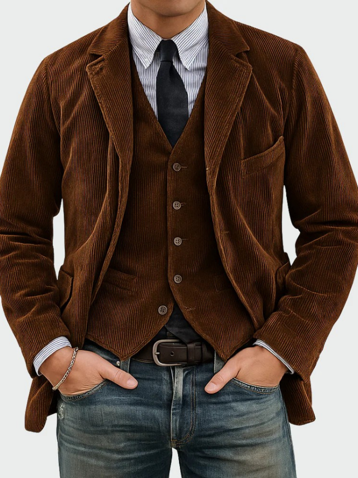 AVANOAH | REFINED CORDUROY BLAZER SUIT FOR MEN