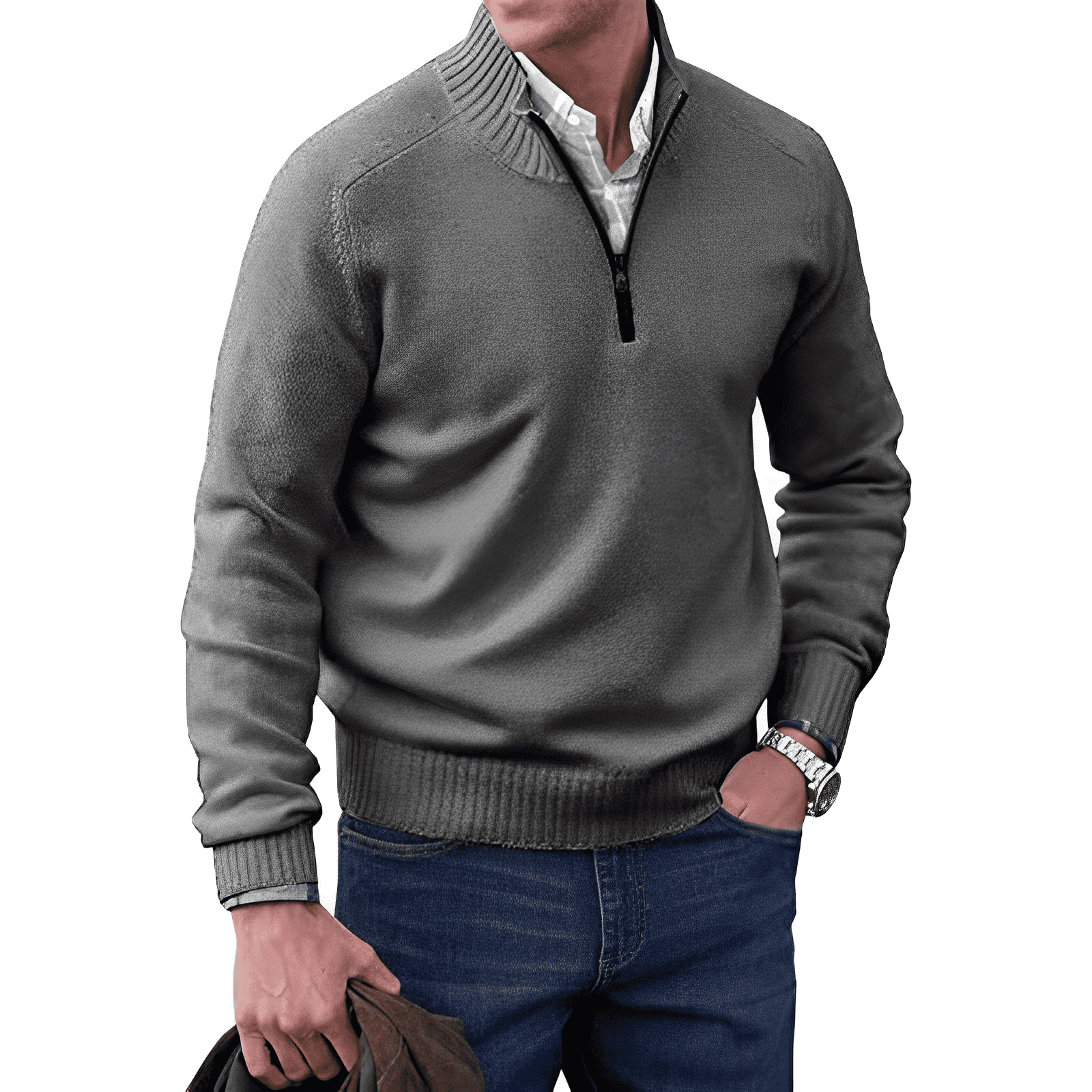 AVANOAH | ZIPPERED KNIT PULLOVER FOR MEN
