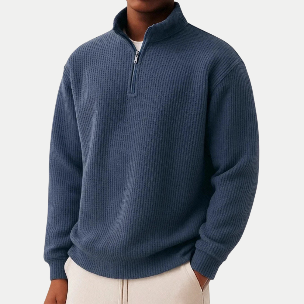 AVANOAH | ZIP-COLLAR KNIT SWEATER FOR MEN
