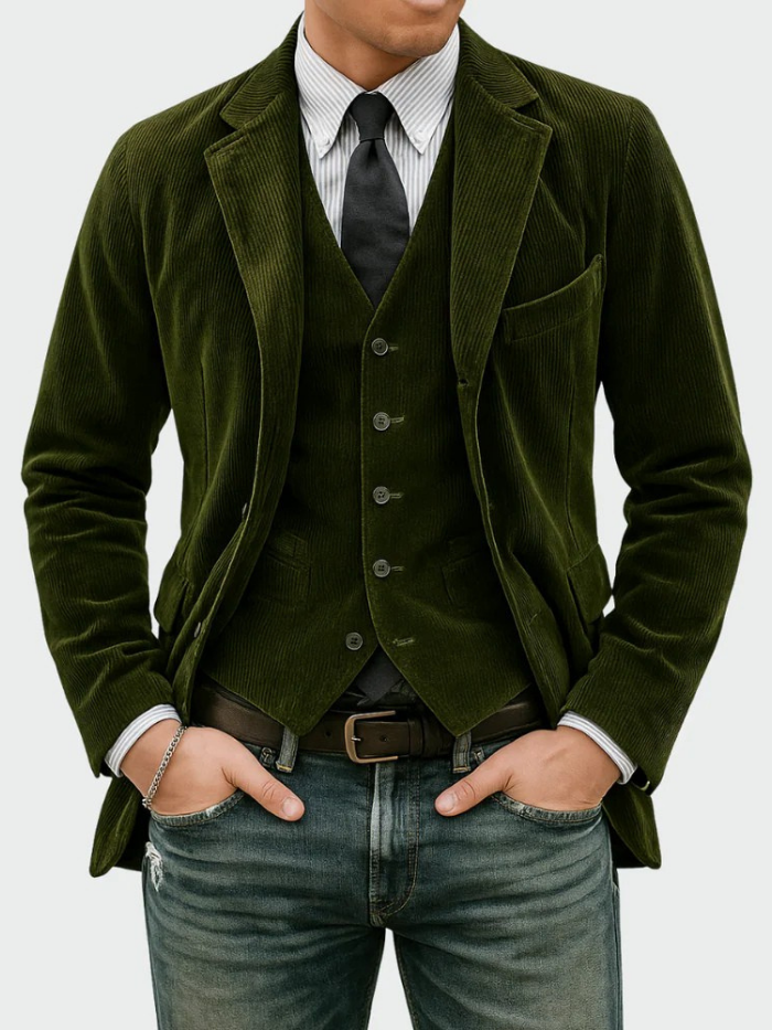 AVANOAH | REFINED CORDUROY BLAZER SUIT FOR MEN