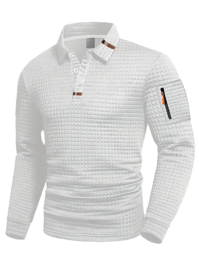 AVANOAH | LONG SLEEVE TEXTURED POLO