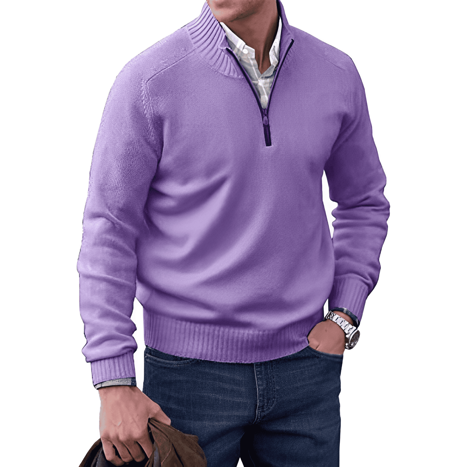 AVANOAH | ZIPPERED KNIT PULLOVER FOR MEN
