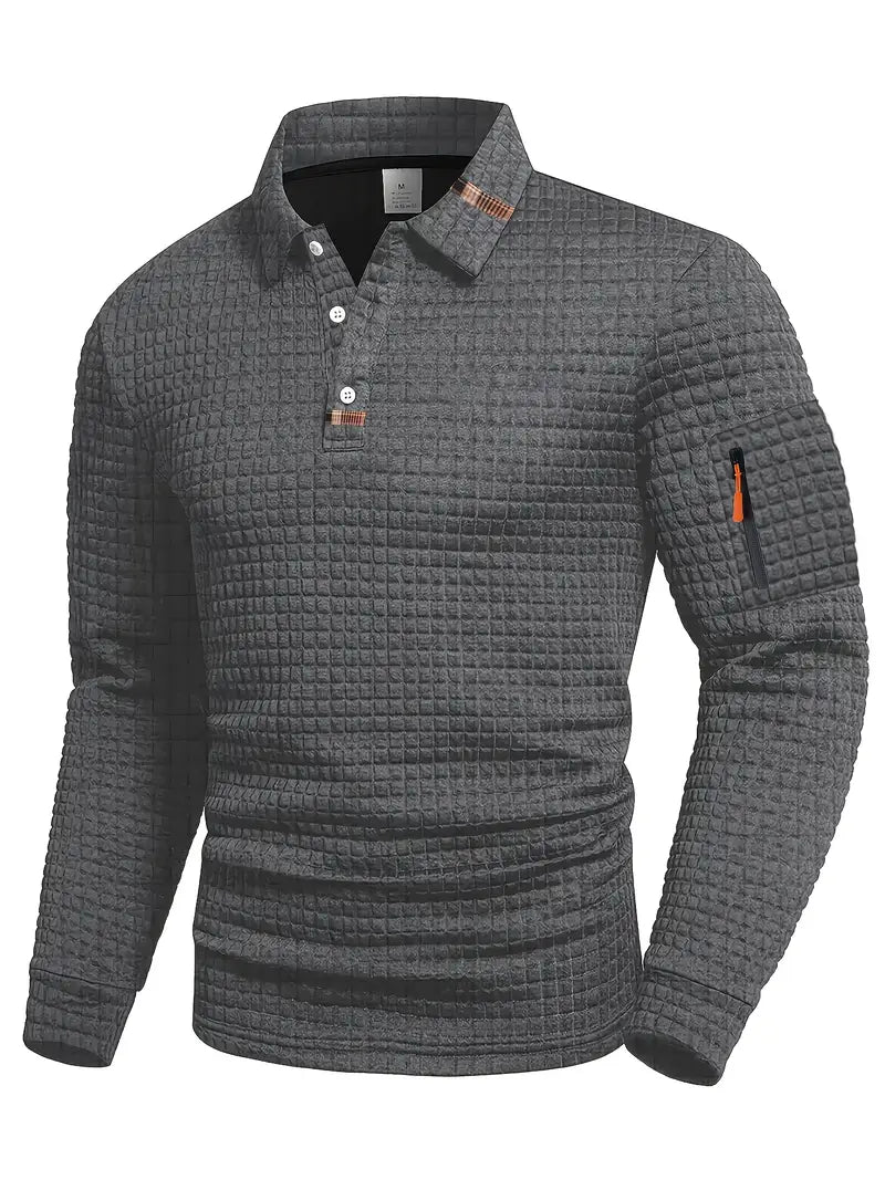 AVANOAH | LONG SLEEVE TEXTURED POLO