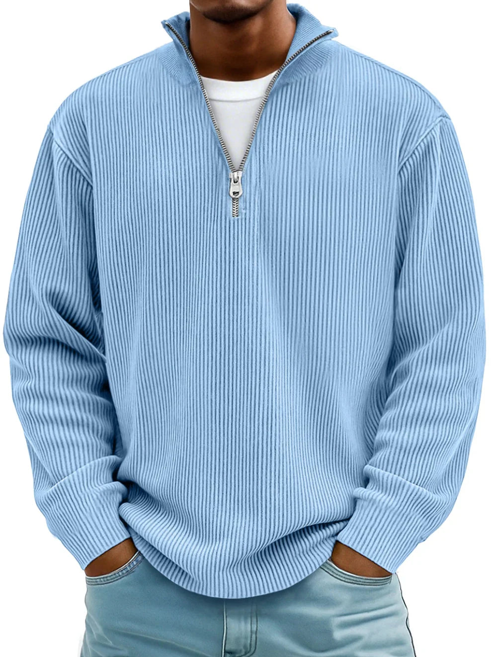AVANOAH | CLASSIC KNIT SWEATER HALF-ZIP FOR MEN