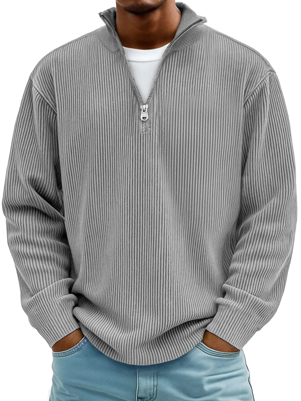 AVANOAH | CLASSIC KNIT SWEATER HALF-ZIP FOR MEN