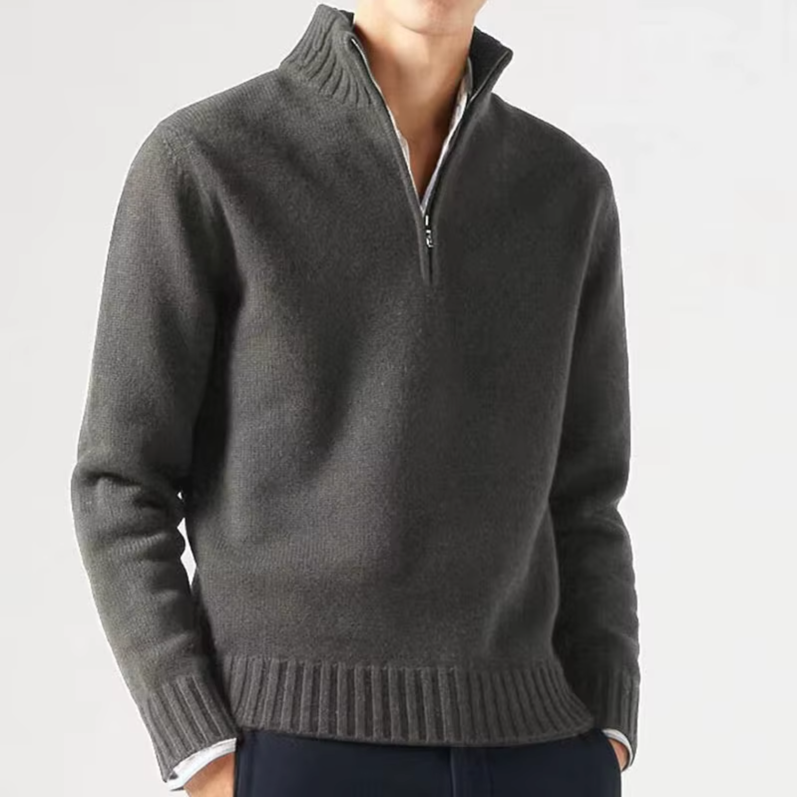 AVANOAH | WOOL TURTLENECK WITH ZIP FOR MEN