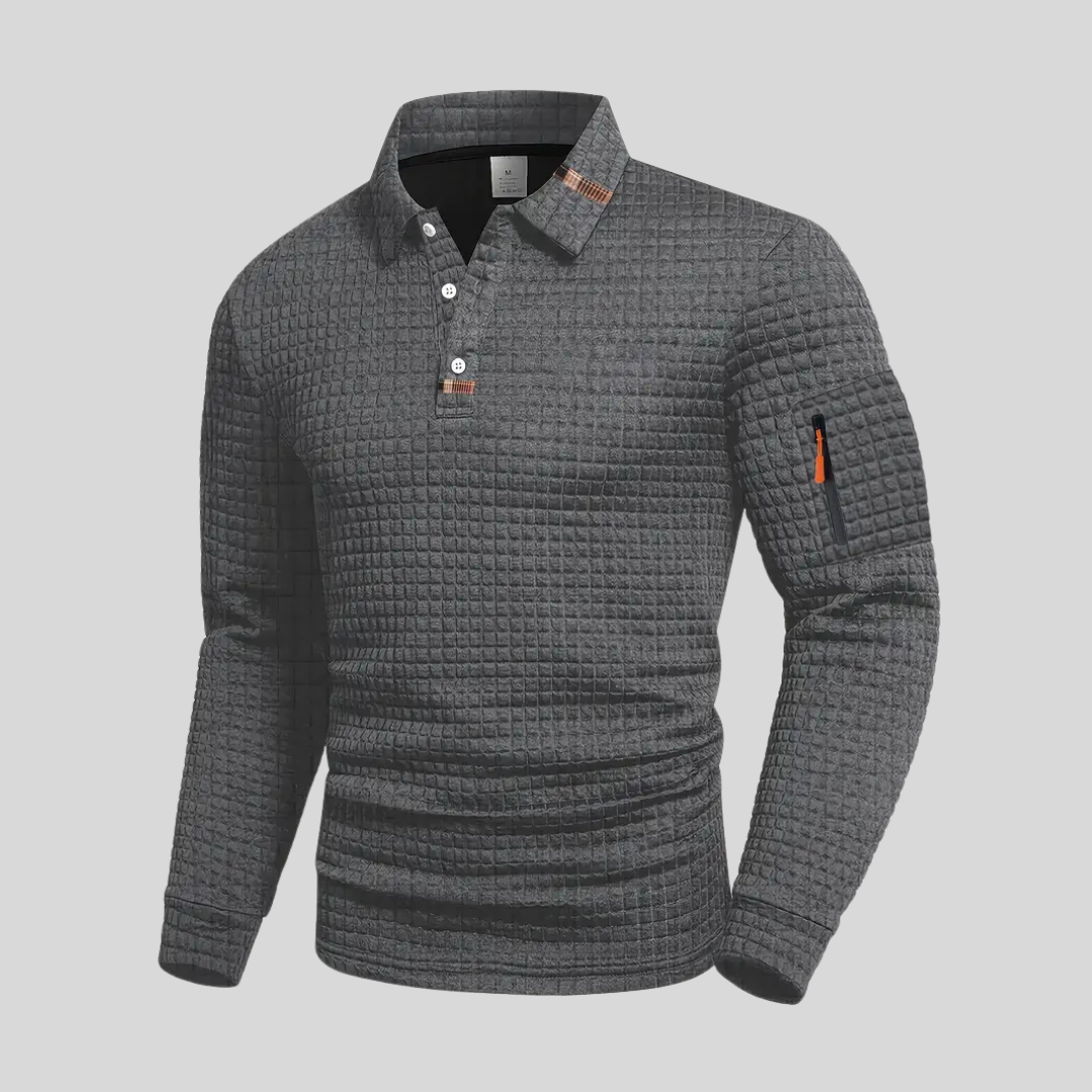 AVANOAH | LONG SLEEVE TEXTURED POLO
