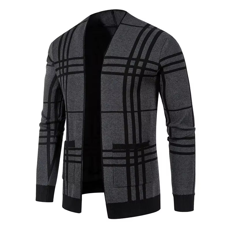 AVANOAH | CHECKERED KNIT CARDIGAN FOR MEN