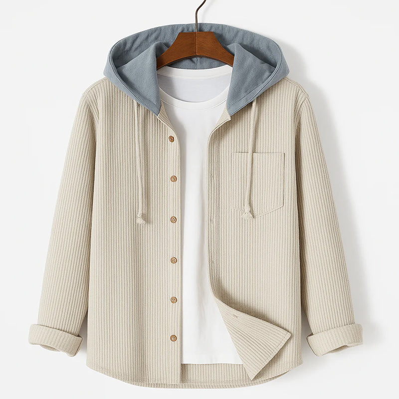 AVANOAH | CORDUROY SHIRT WITH HOOD