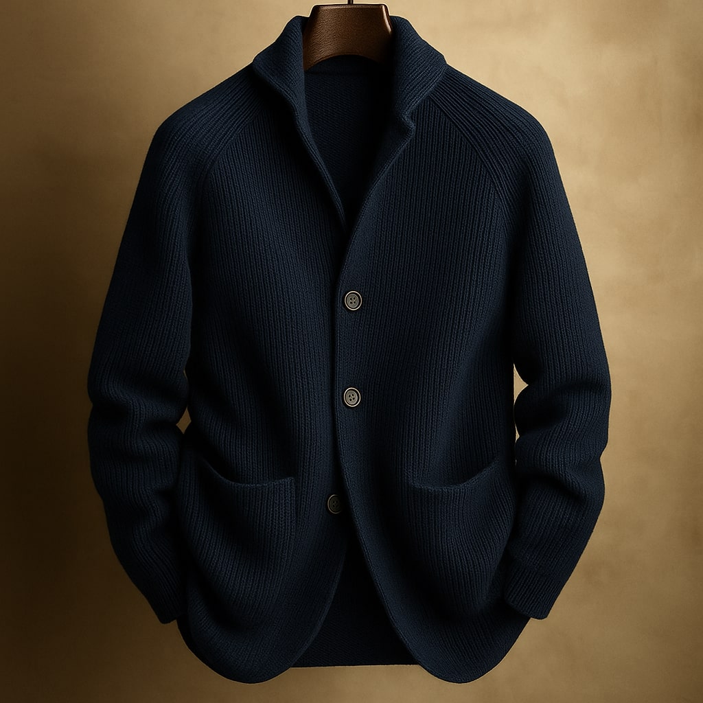 AVANOAH | RIBBED WOOL CARDIGAN FOR MEN