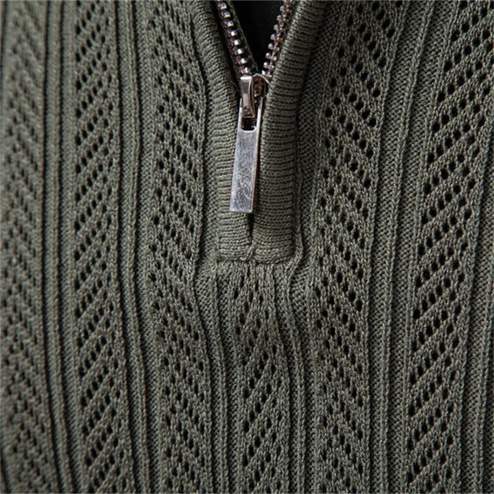 AVANOAH | TEXTURED ZIPPER POLO FOR MEN