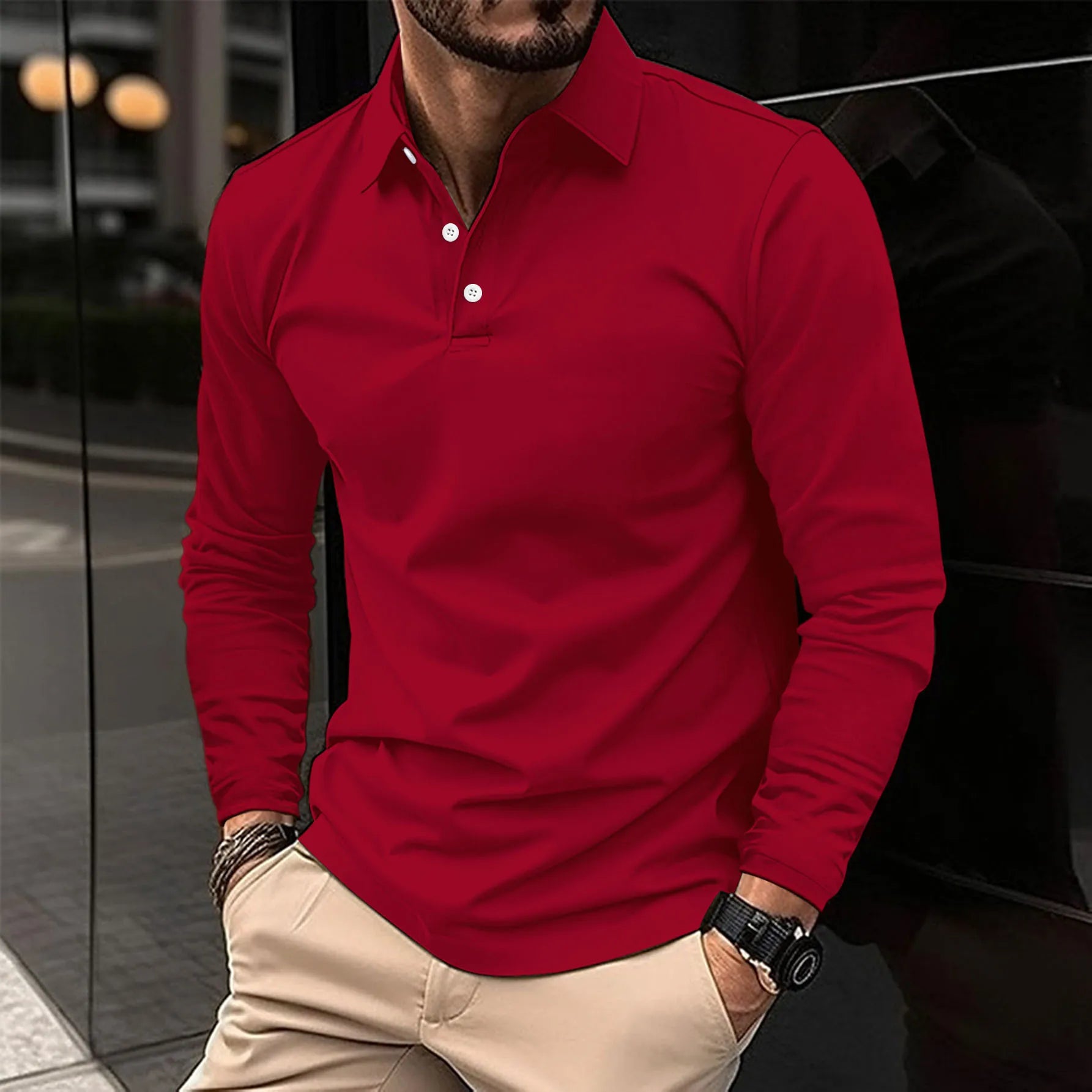 AVANOAH | LONG SLEEVE POLO FOR MEN