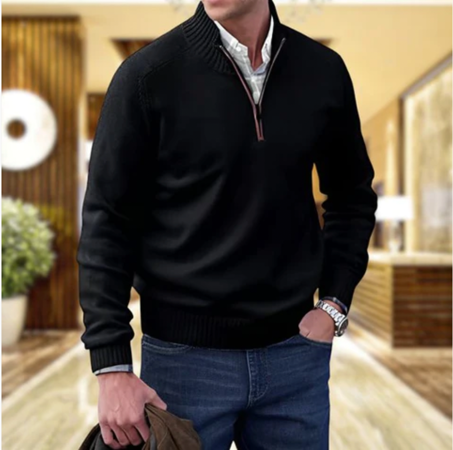 AVANOAH | ZIPPERED KNIT PULLOVER FOR MEN