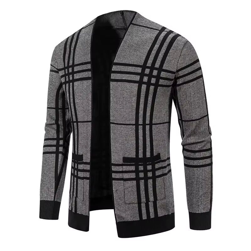 AVANOAH | CHECKERED KNIT CARDIGAN FOR MEN