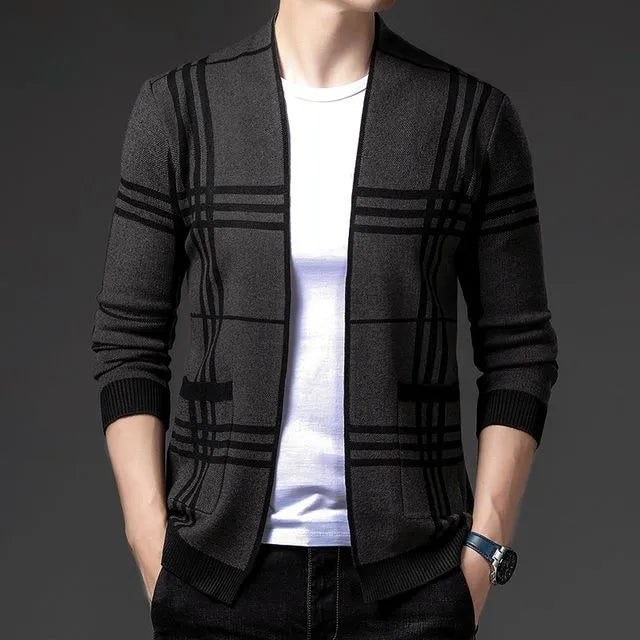 AVANOAH | CHECKERED KNIT CARDIGAN FOR MEN