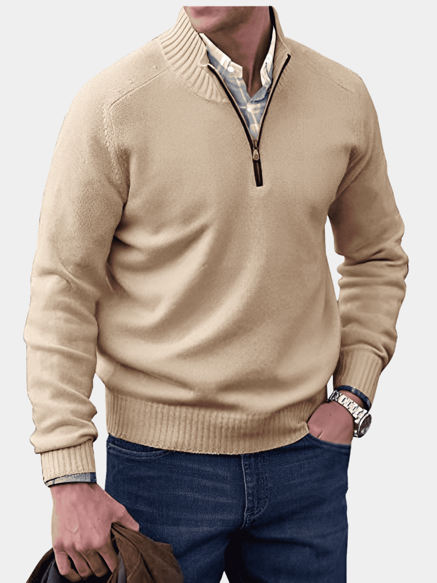 AVANOAH | ZIPPERED KNIT PULLOVER FOR MEN