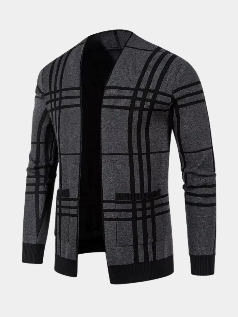 AVANOAH | CHECKERED KNIT CARDIGAN FOR MEN