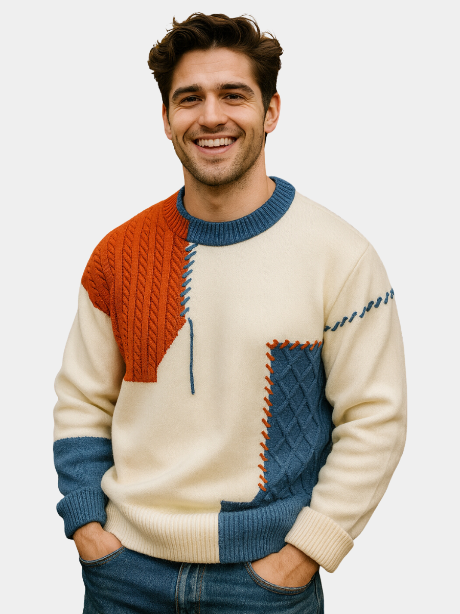 AVANOAH | MEN'S PATCHWORK SWEATER