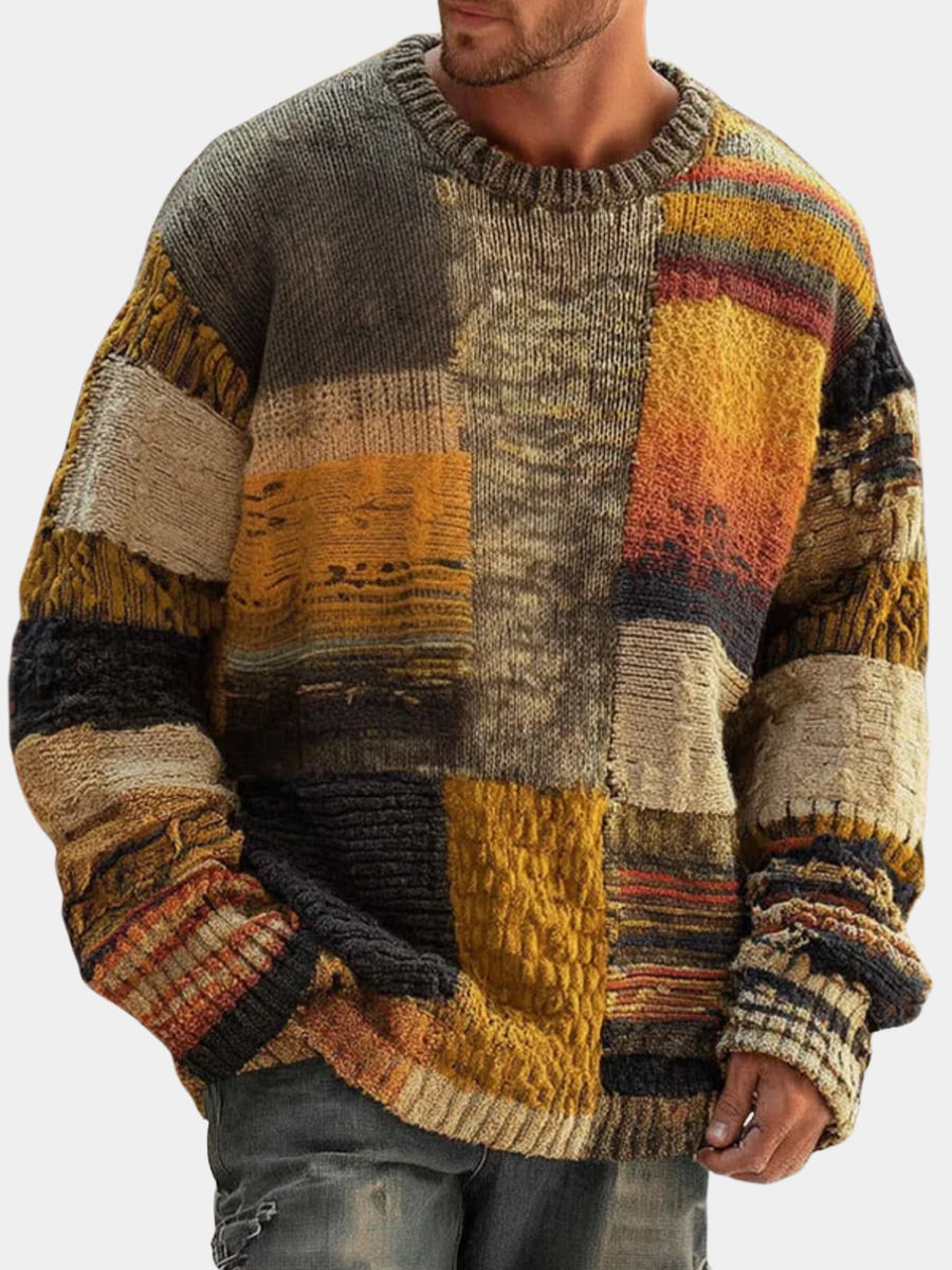 AVANOAH | ABSTRACT KNIT SWEATER FOR MEN