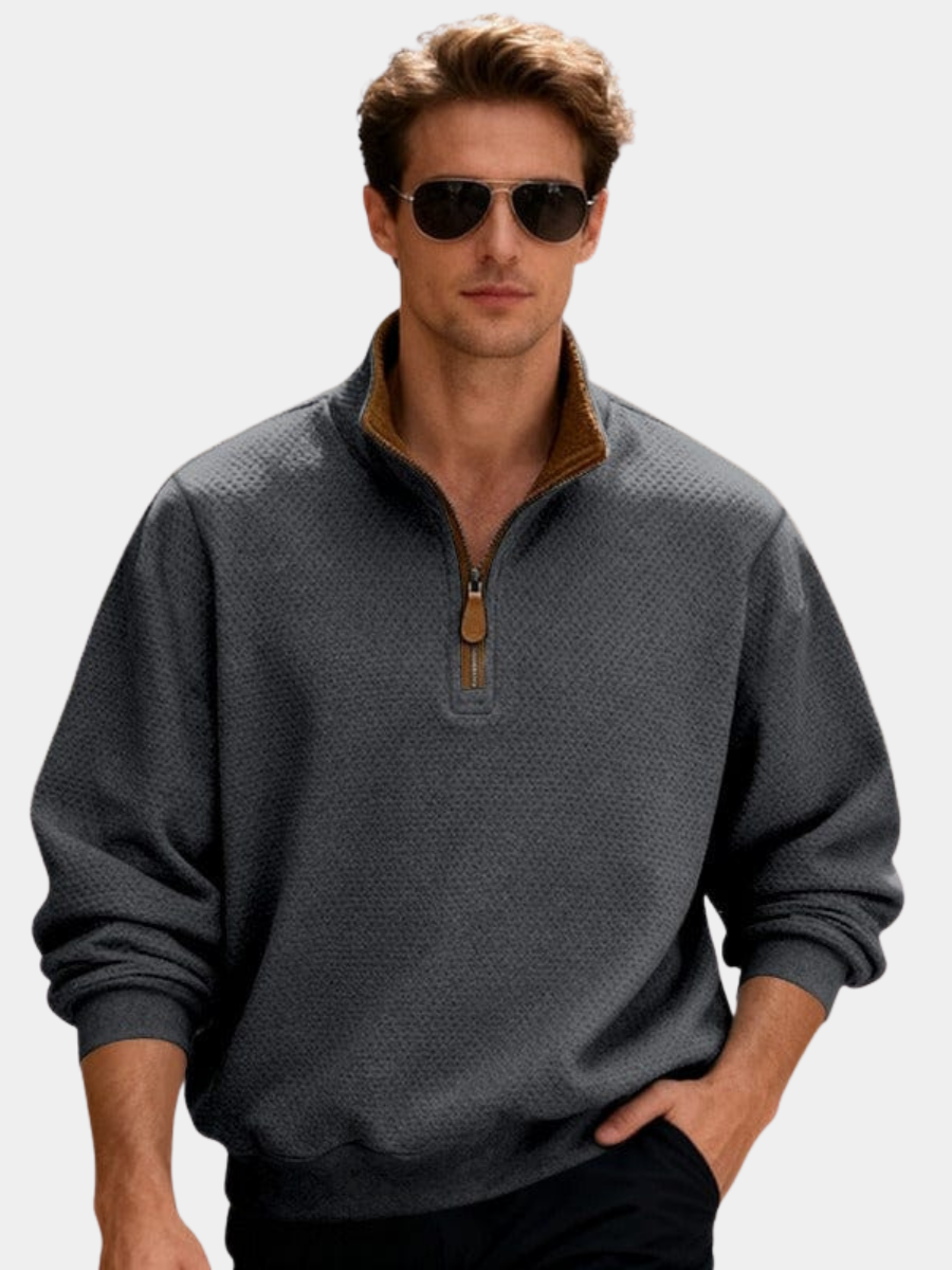 AVANOAH | TEXTURED ZIPPER SWEATER FOR MEN