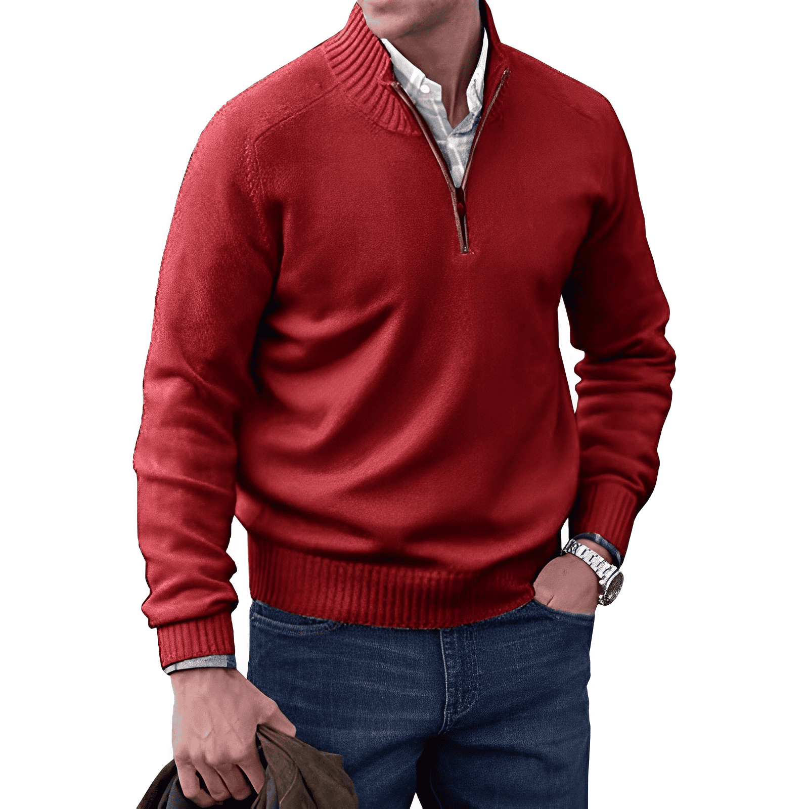AVANOAH | ZIPPERED KNIT PULLOVER FOR MEN