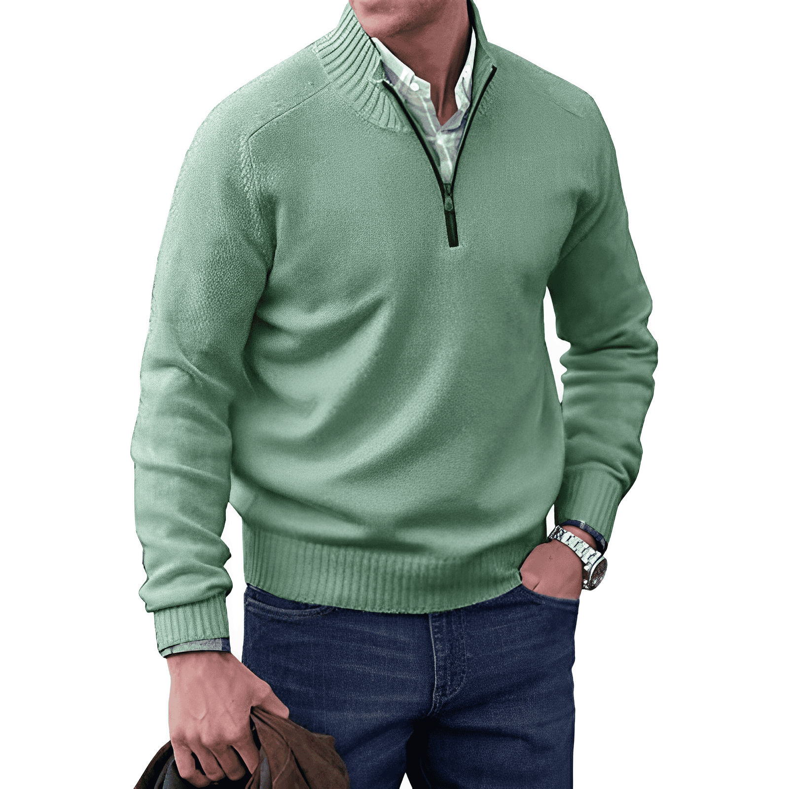 AVANOAH | ZIPPERED KNIT PULLOVER FOR MEN