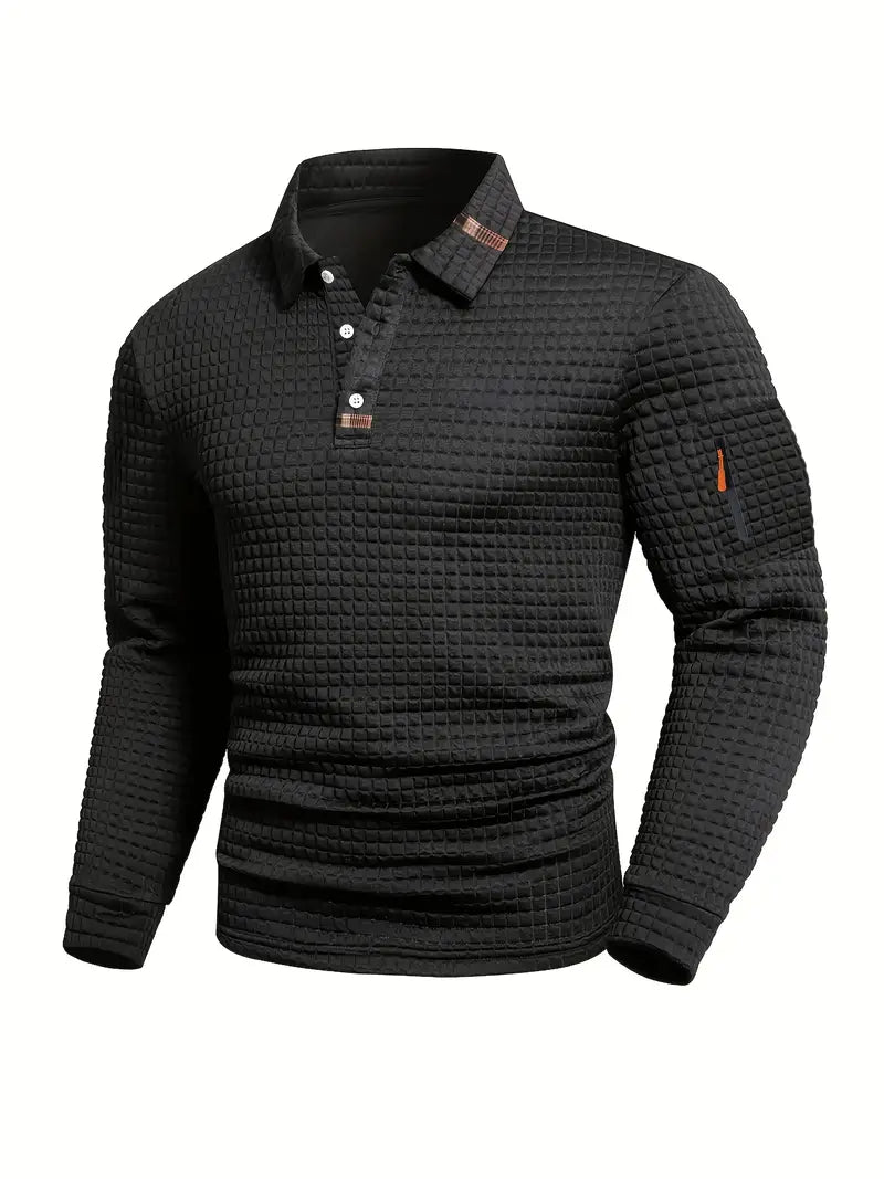 AVANOAH | LONG SLEEVE TEXTURED POLO