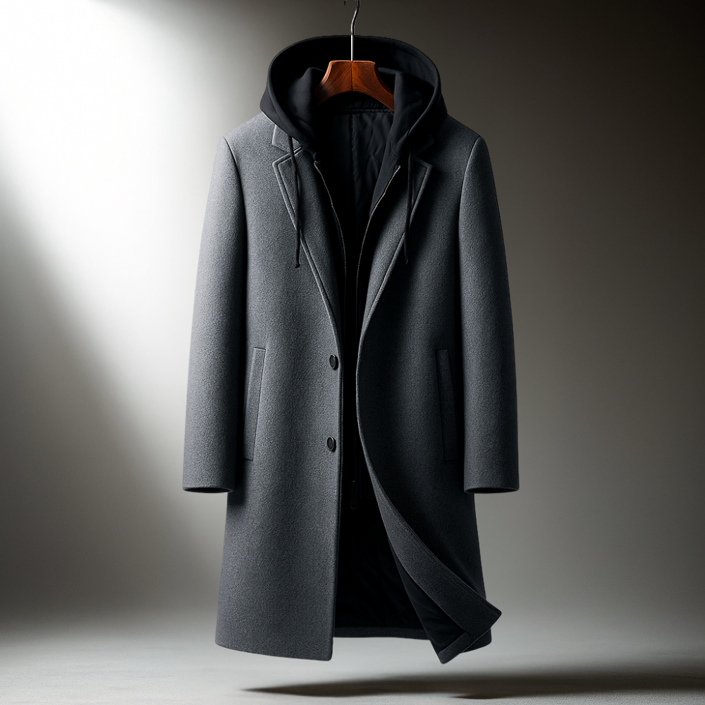 AVANOAH | WOOL HOODED COAT FOR MEN