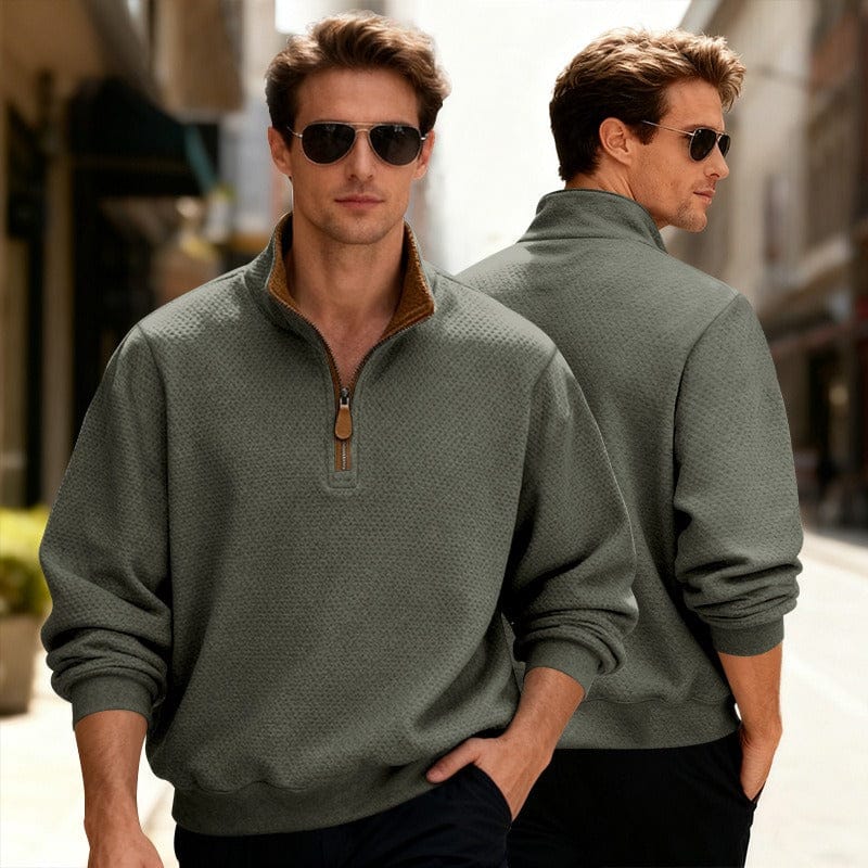 AVANOAH | TEXTURED ZIPPER SWEATER FOR MEN