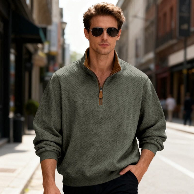 AVANOAH | TEXTURED ZIPPER SWEATER FOR MEN