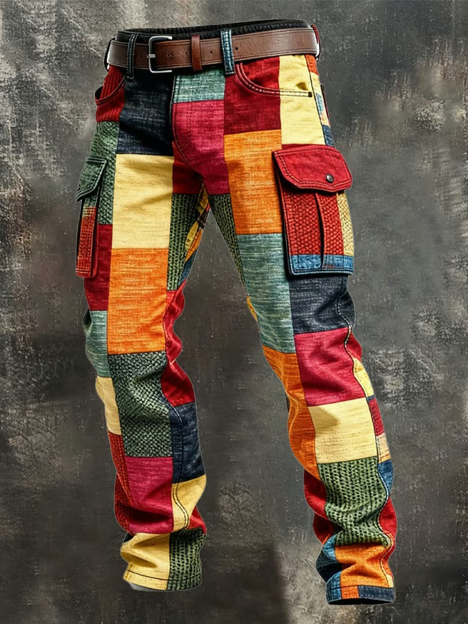 AVANOAH | PATCHWORK CARGO PANTS FOR MEN