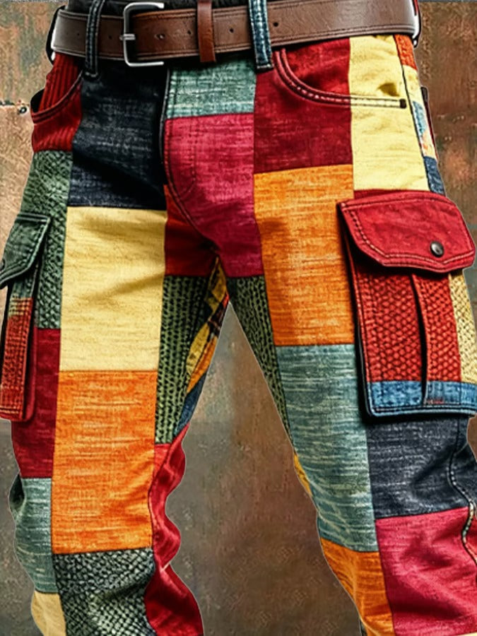 AVANOAH | PATCHWORK CARGO PANTS FOR MEN