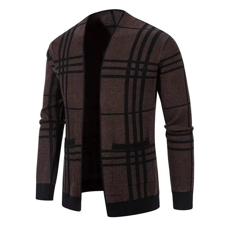 AVANOAH | CHECKERED KNIT CARDIGAN FOR MEN