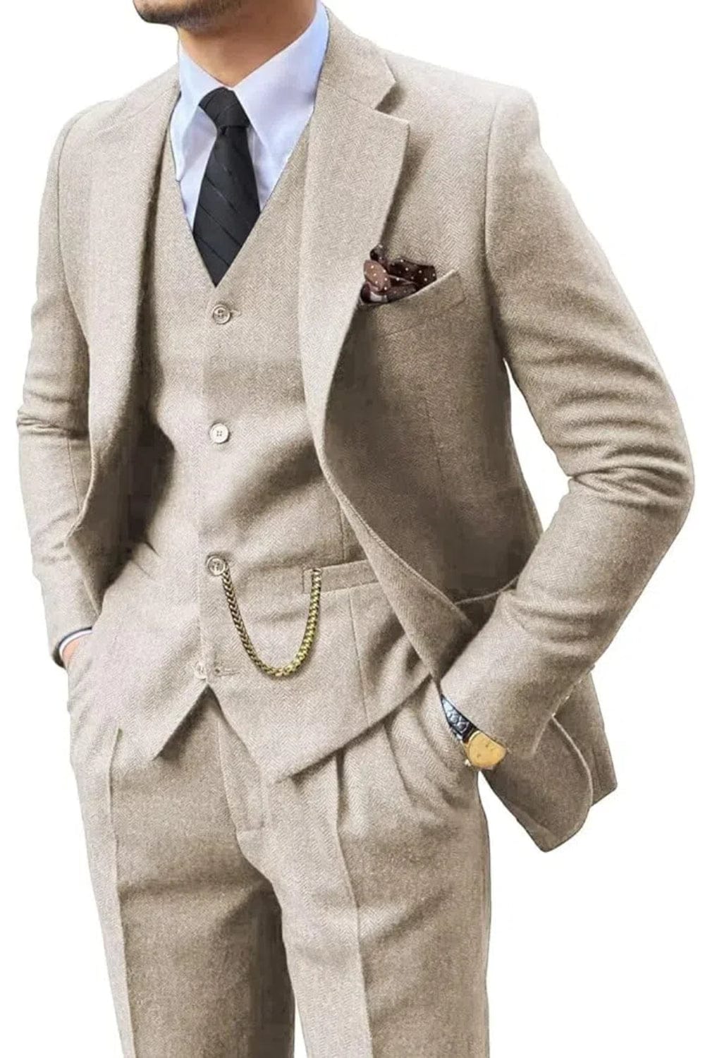 AVANOAH | HERRINGBONE SUIT FOR MEN