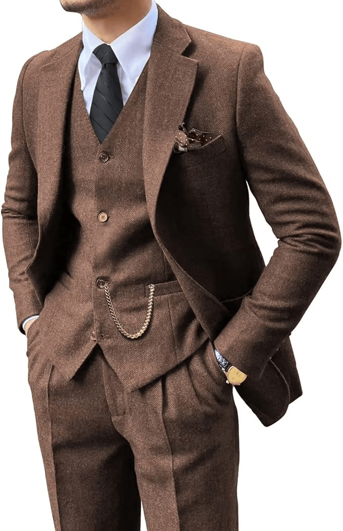 AVANOAH | HERRINGBONE SUIT FOR MEN