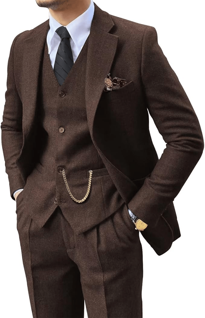 AVANOAH | HERRINGBONE SUIT FOR MEN