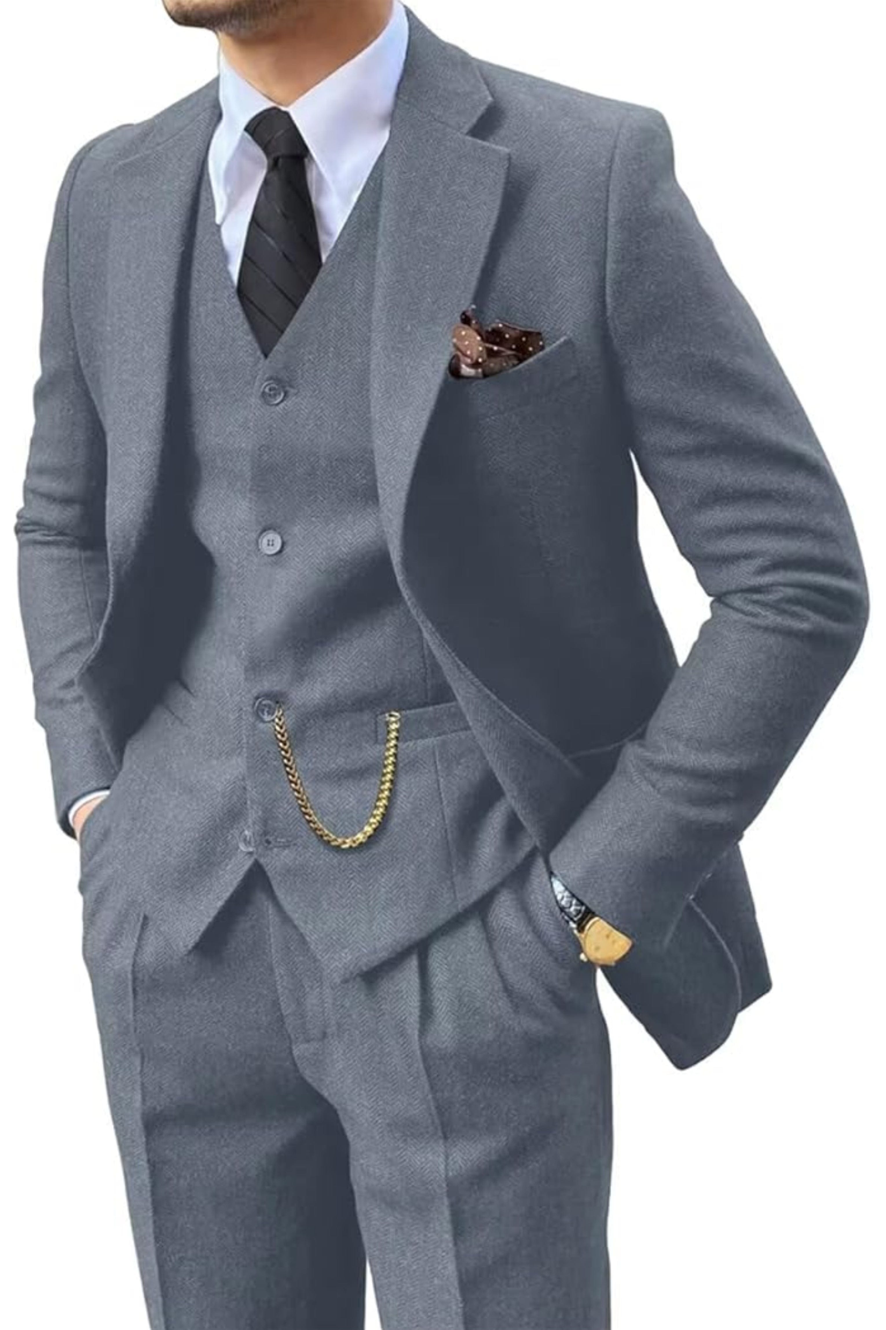 AVANOAH | HERRINGBONE SUIT FOR MEN