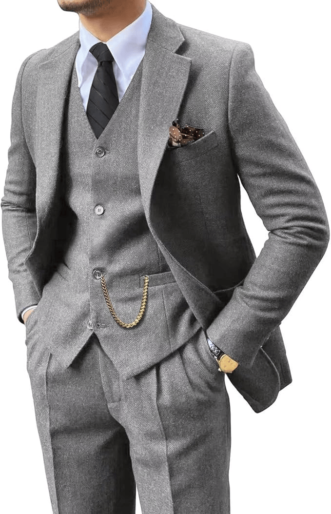 AVANOAH | HERRINGBONE SUIT FOR MEN
