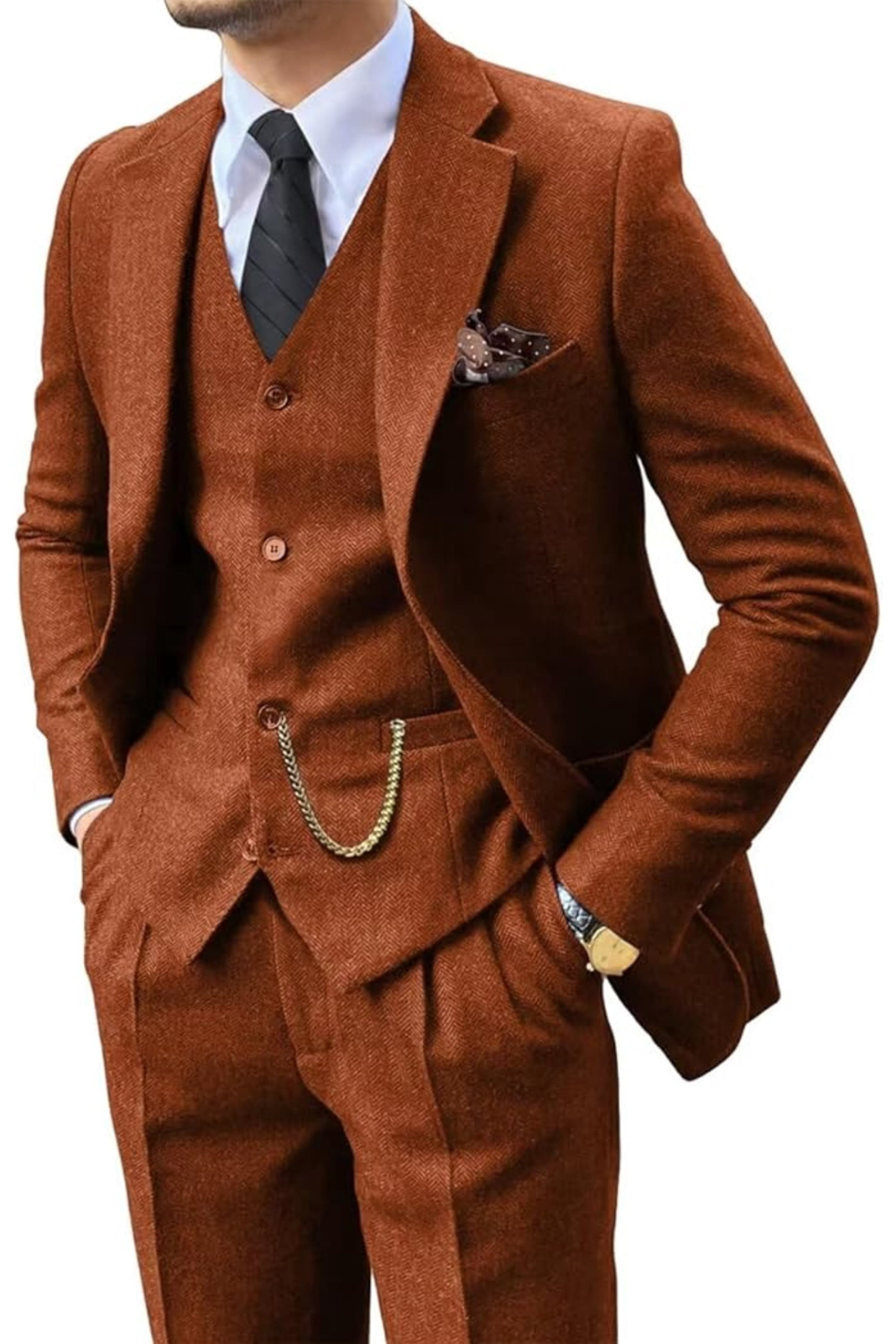 AVANOAH | HERRINGBONE SUIT FOR MEN